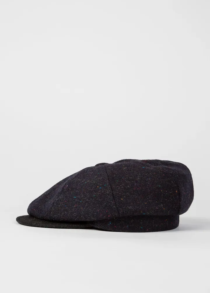 Navy Wool Bakerboy Cap