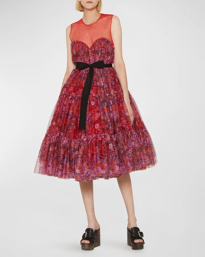 Floral Tiered A-Line Dress