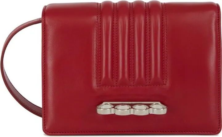 Alexander McQueen Four Ring Flap-Over Shoulder Bag