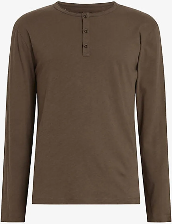 Mens Mink Brown Figure Crewneck Organic Cotton-jersey T-shirt