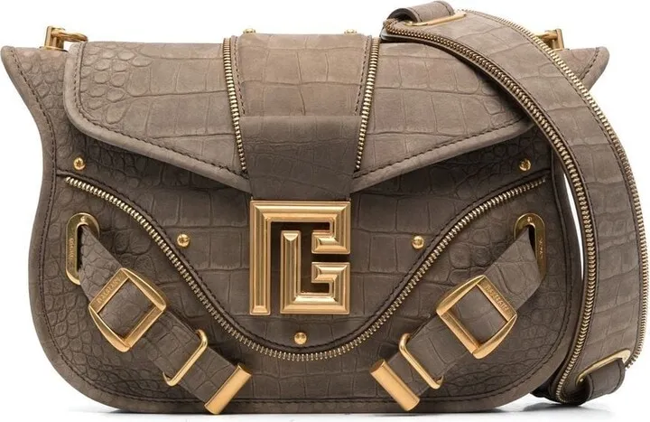 Blaze croc-embossed shoulder bag