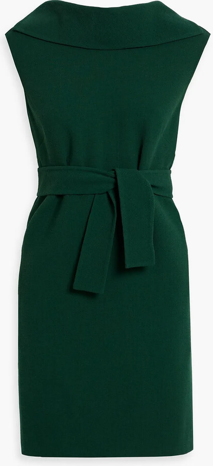 Belted wool-blend mini dress