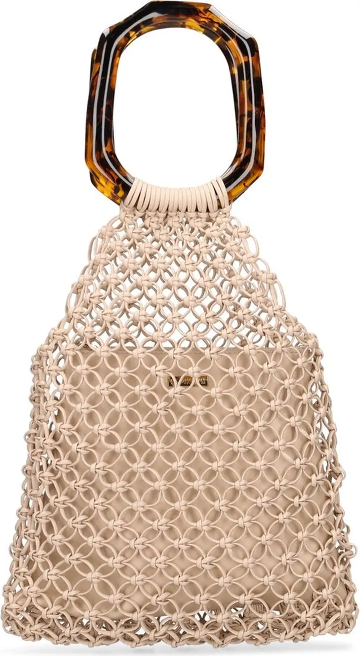 Myla frame handle large leather net tote