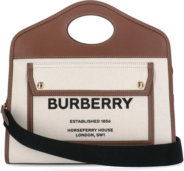 Pocket Two-tone Small Tote Bag