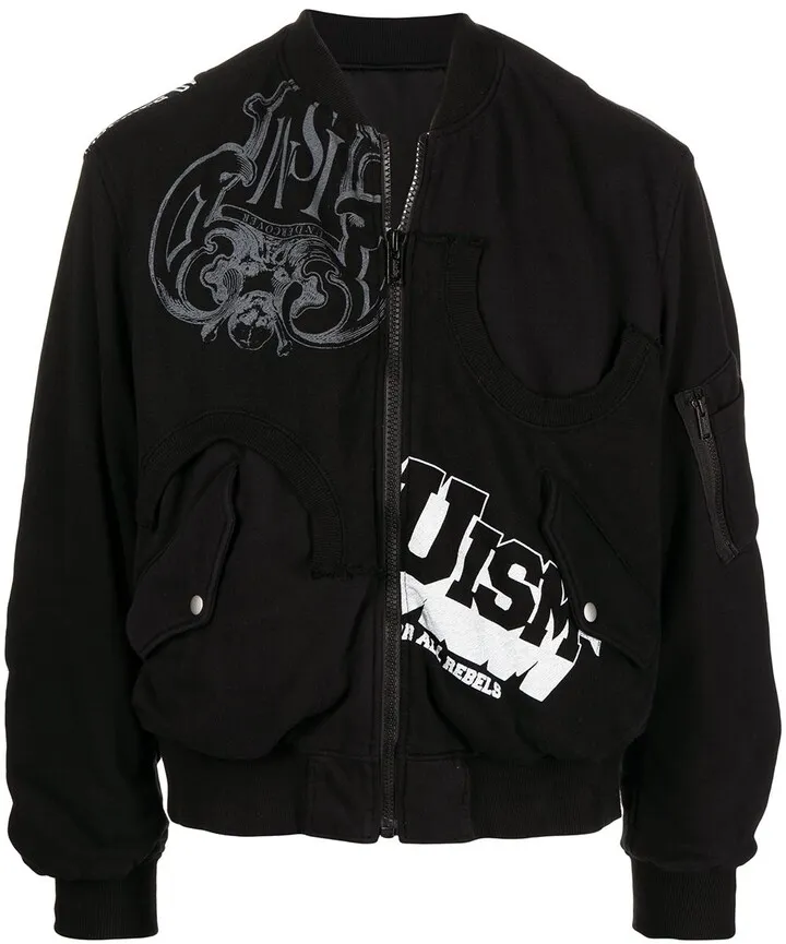 Reversible Logo-Print Bomber Jacket