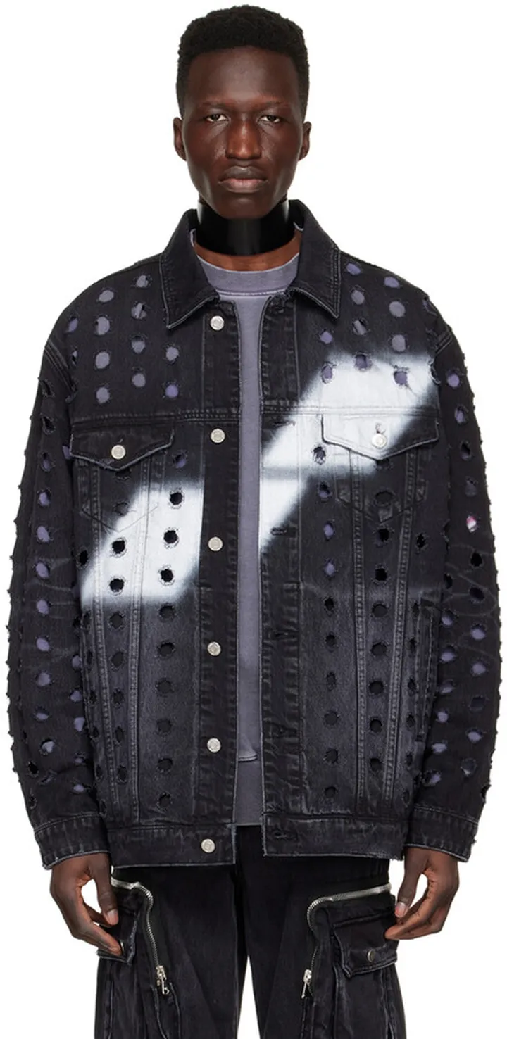 We11done Black Logo Denim Jacket