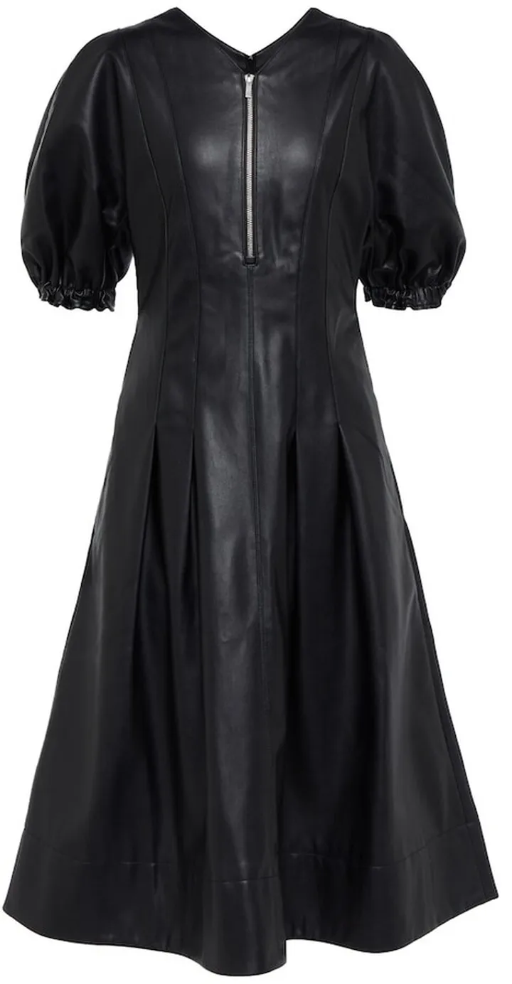 Faux leather midi dress