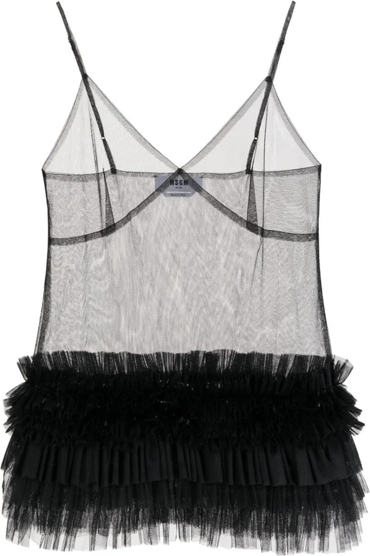 Ruffled Tulle Minidress