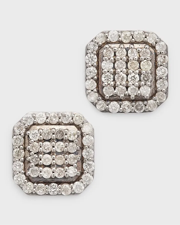 Mini Shield Diamond Pave Stud Earrings
