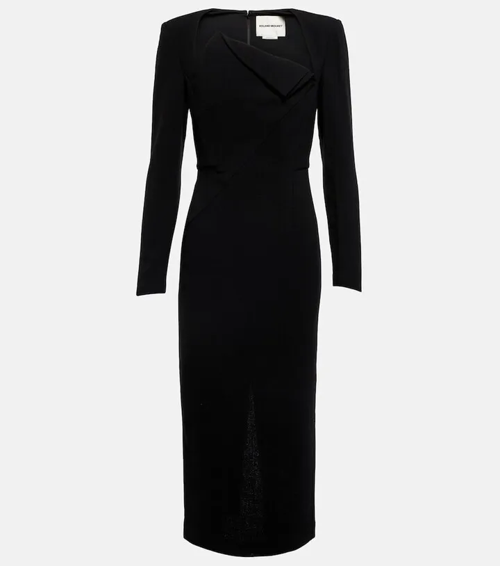 Wool crepe midi dress