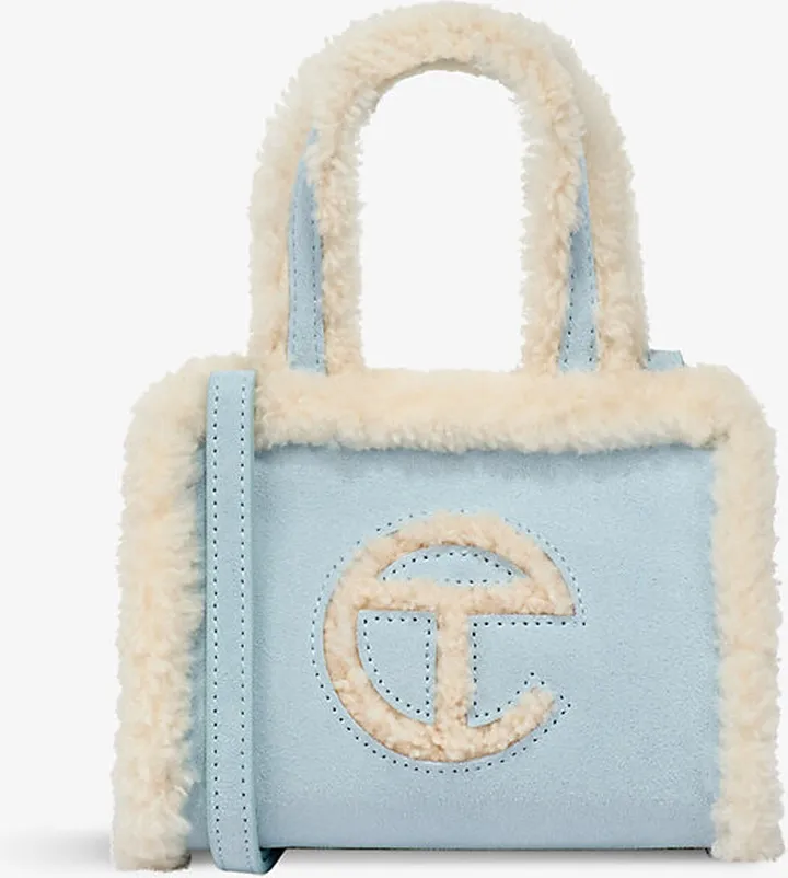 Womens Blue Small Suede Tote bag