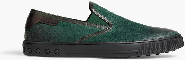 Brushed-suede slip-on sneakers