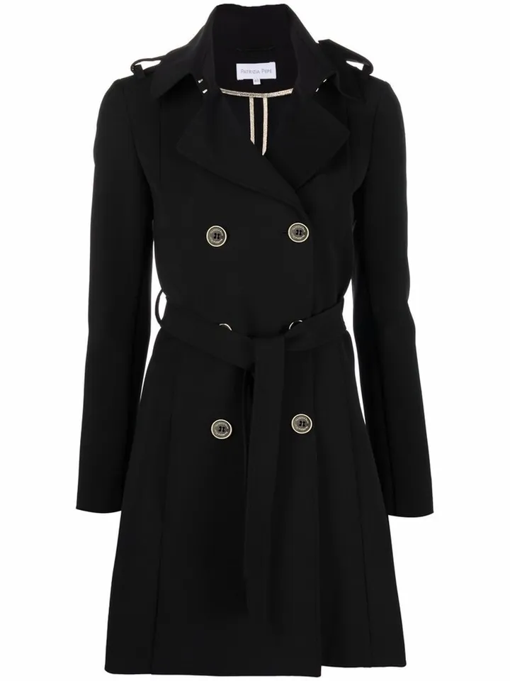Double-Breasted Belted Trench Coat
