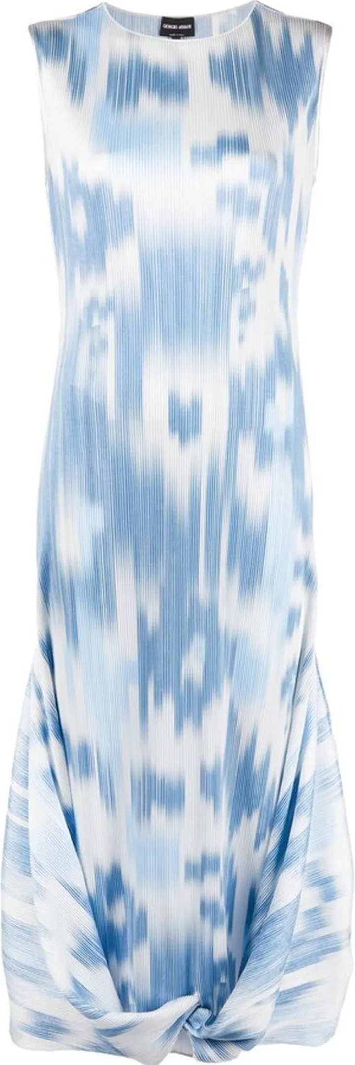 Abstract-Print Plissé Dress