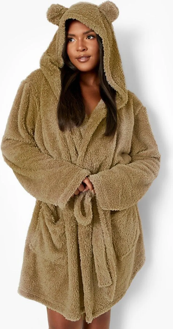 Plus Fluffy Bear Ear Robe