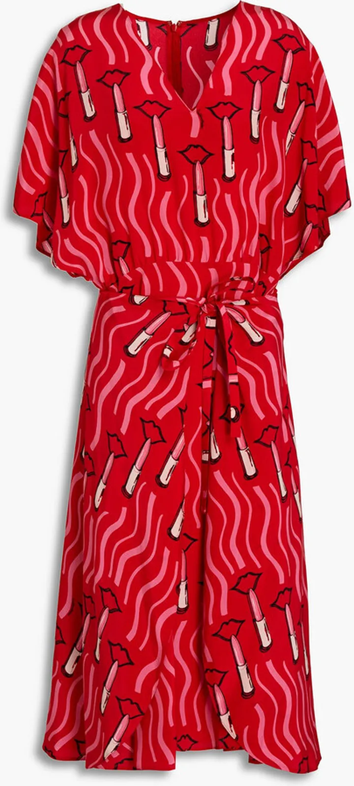 Printed silk-crepe wrap dress