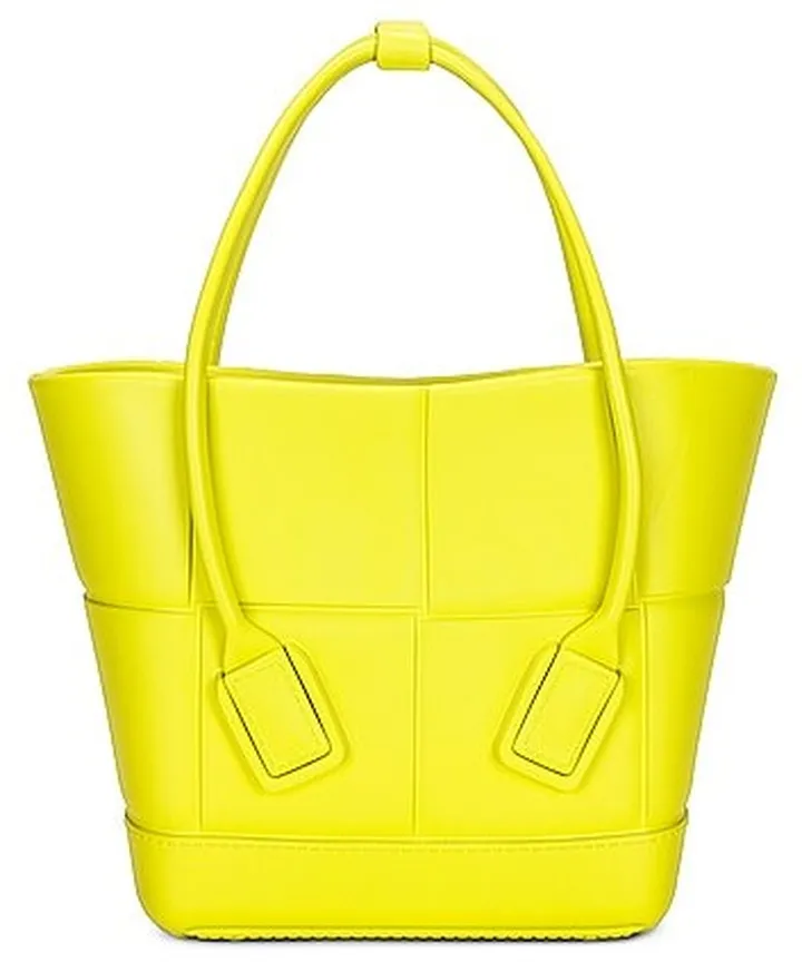 Bottega Veneta Mini Arco Shopping Tote Bag in Lemon