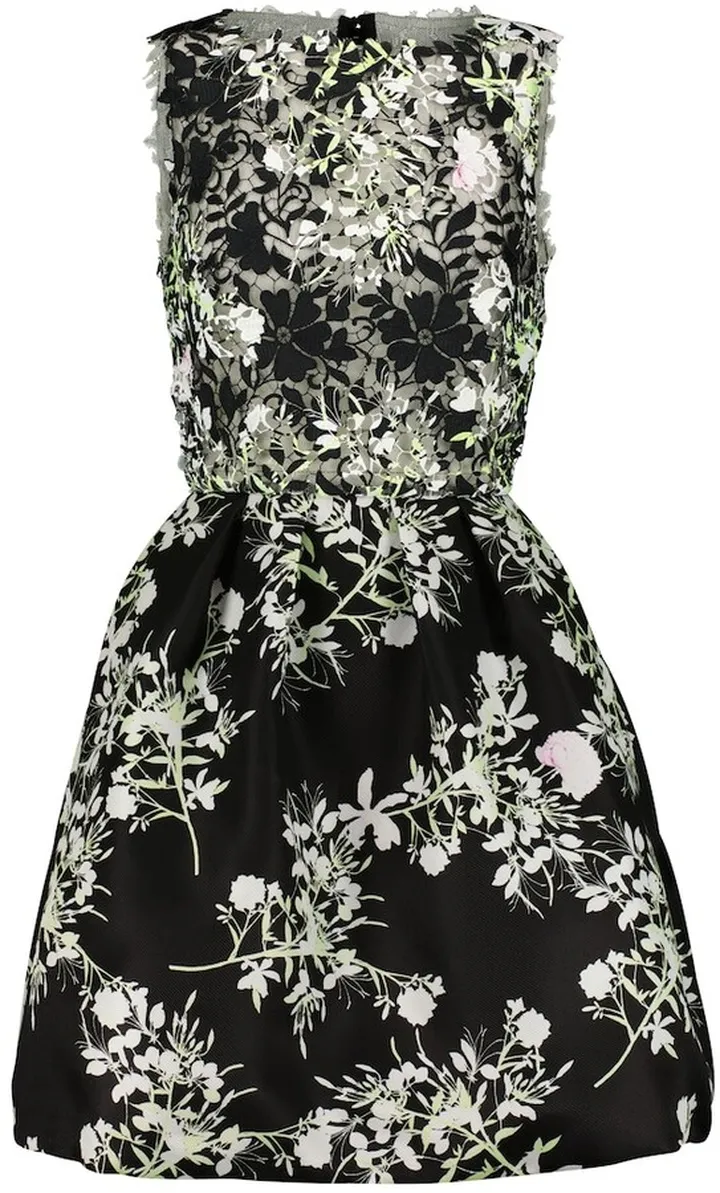 Floral guipure lace mini dress