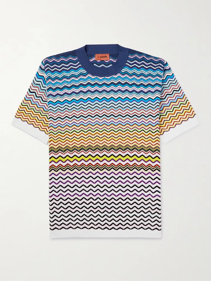 Striped Degradé Cotton-Blend T-Shirt
