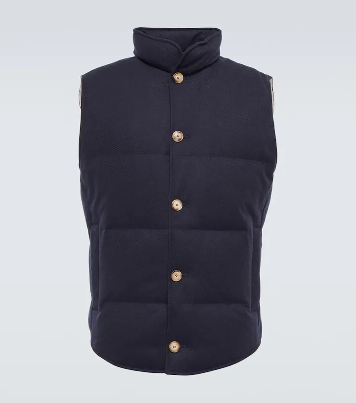 Wool-blend down vest