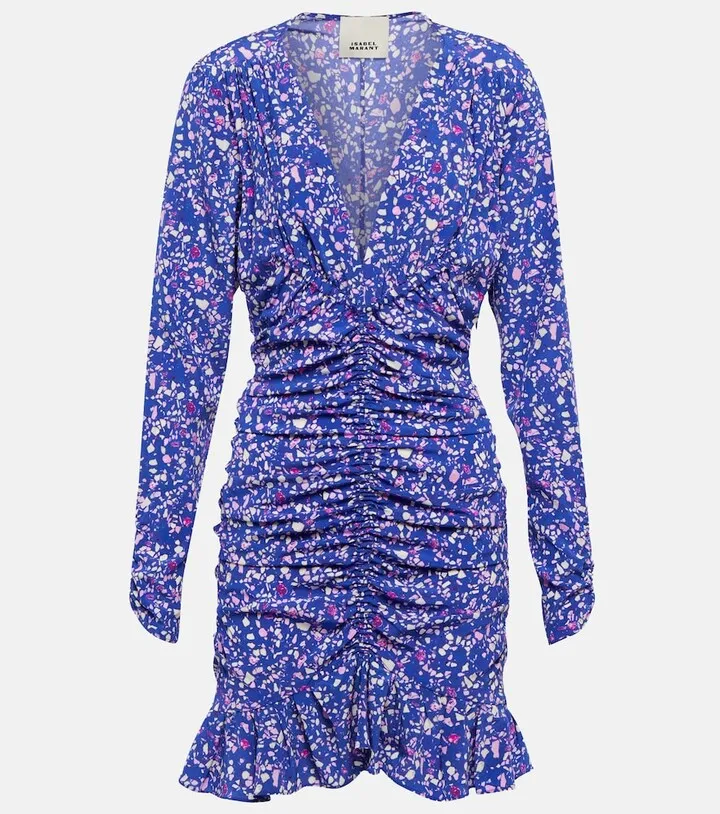 Lara printed silk-blend minidress