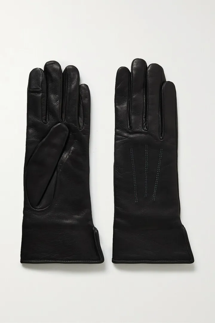 Agnelle - Fanny Leather Gloves - Black