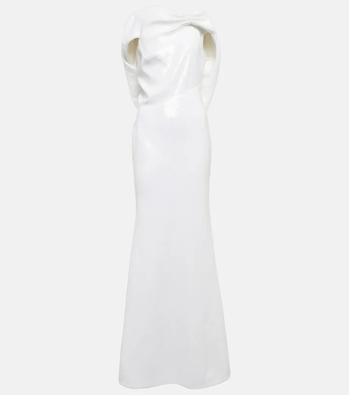Sequin-embellished asymmetrical gown