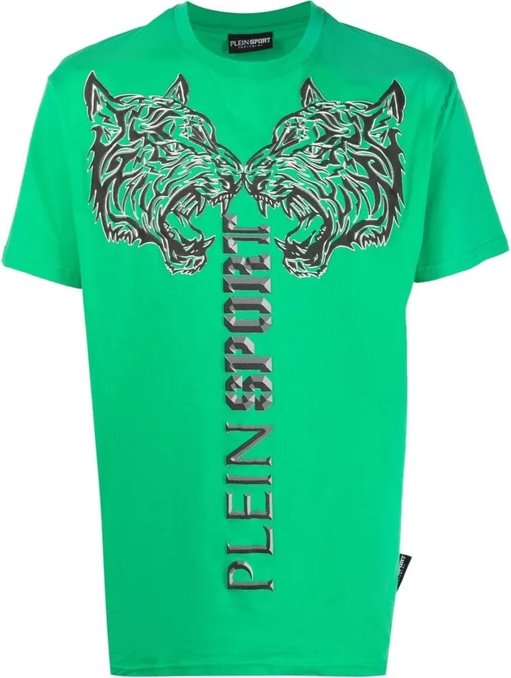crew neck tiger-print T-shirt