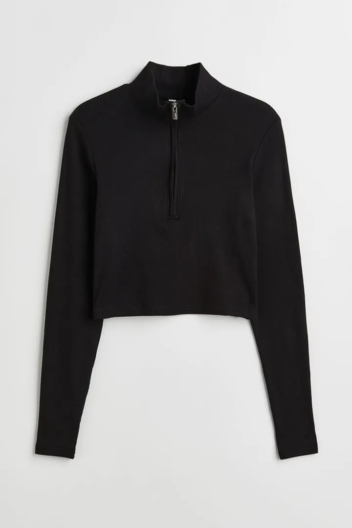 Half-zip Crop Top
