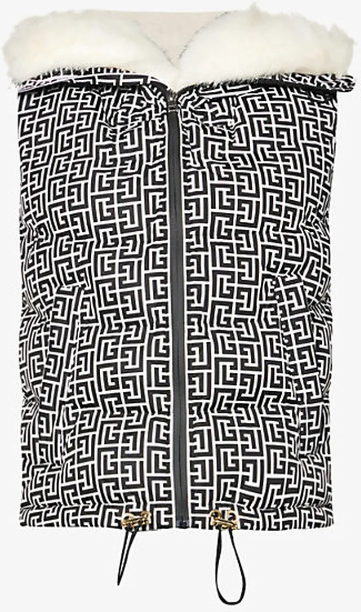 Womens Noir Blanc Monogram-print Sleeveless Shell Gilet