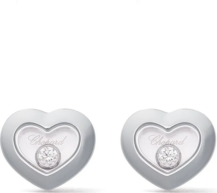 18kt white gold Happy Diamonds Icons ear pins