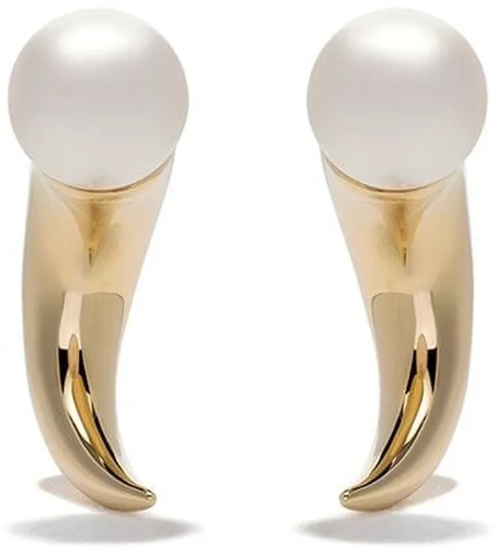 18kt yellow gold Refined Rebellion horn earrings