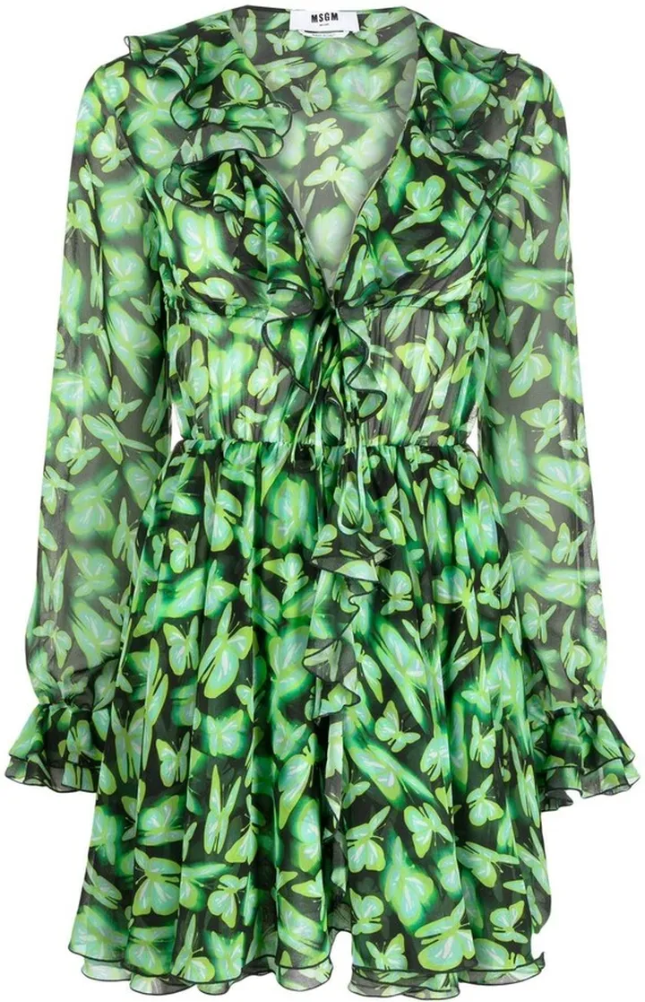 Butterfly Pattern Mini Dress