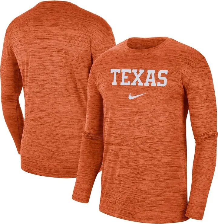 Men's Nike Texas Orange Texas Longhorns Team Velocity Performance Long Sleeve T-shirt