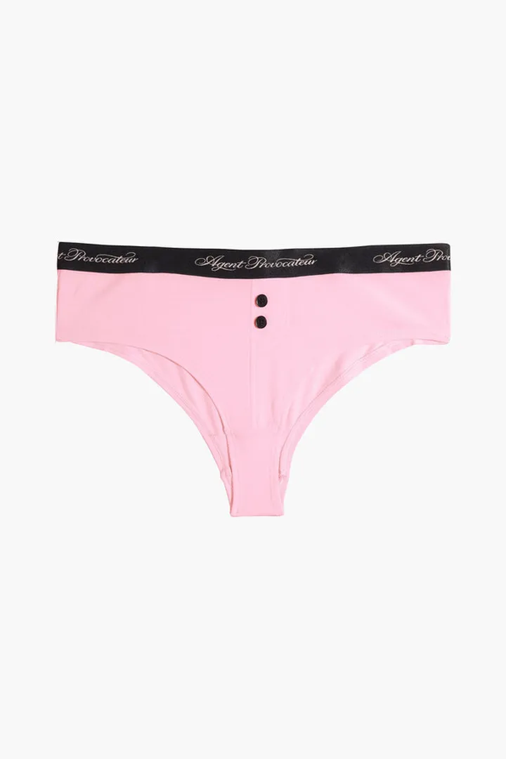 Clea button-embellished stretch-modal mid-rise briefs