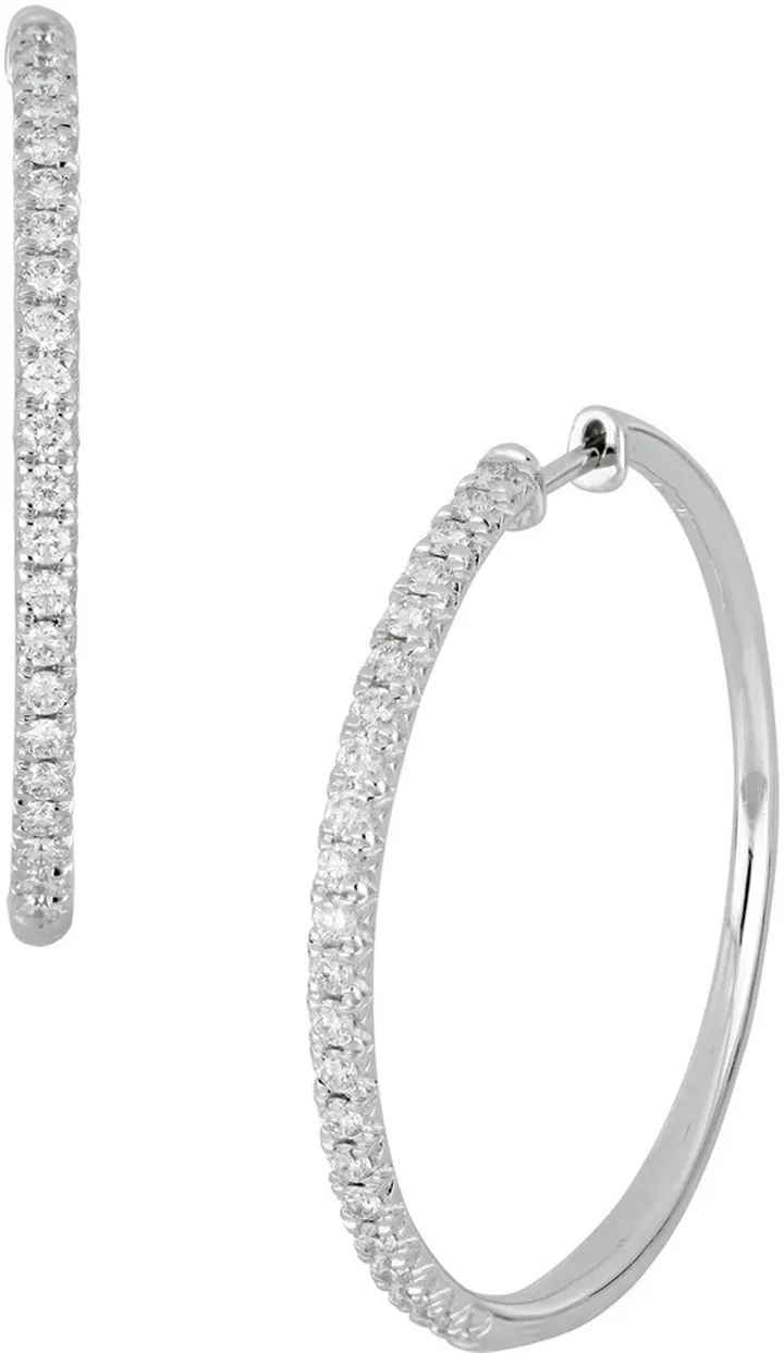 Kiera French Cut Diamond Hoop Earrings