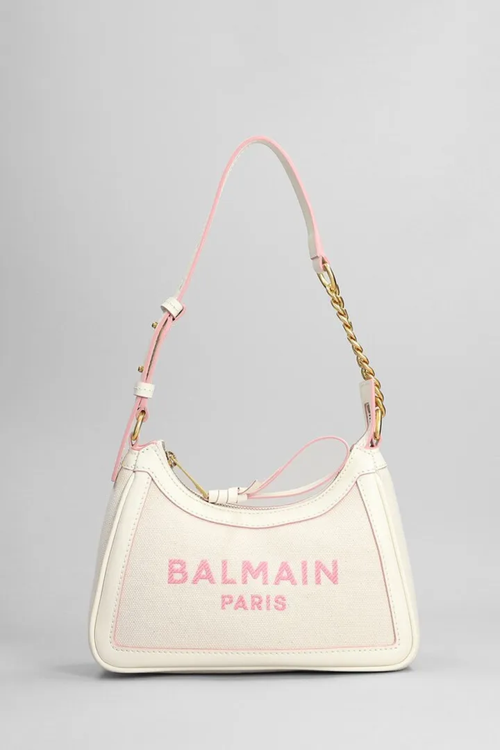 B Army Shoulder Bag In White Cotton
