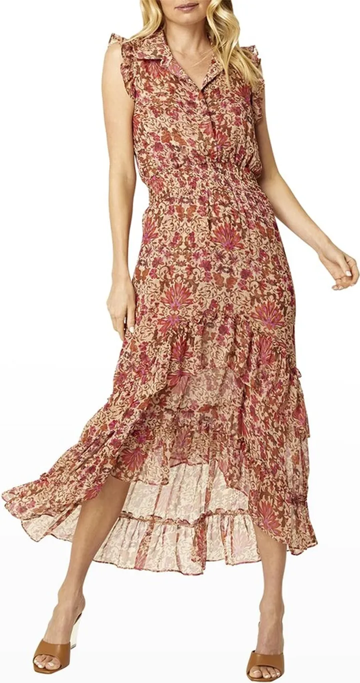 Editha Sleeveless Tiered Midi Dress