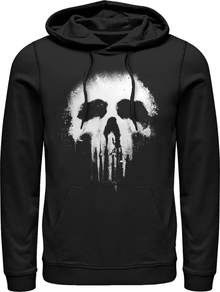 Men's Marvel Punisher Skull Logo Pull Over Hoodie - Black - Medium