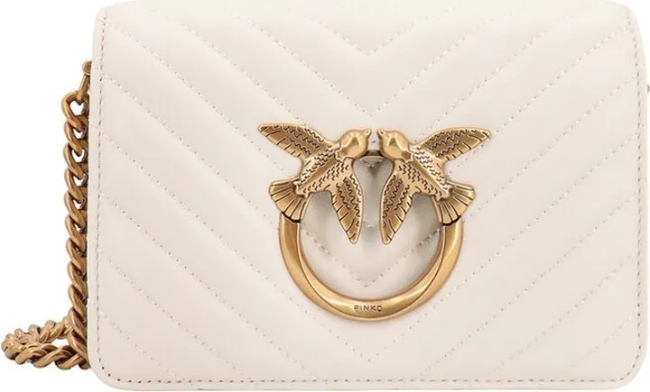 Pinko Love-Birds Quilted Chain-Linked Crossbody Bag