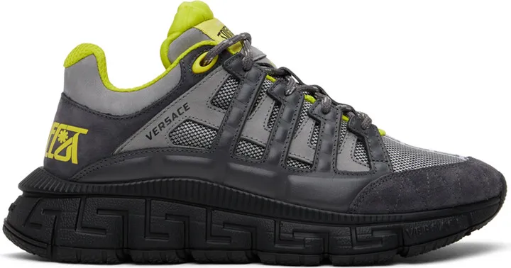 Versace Gray & Green Trigreca Sneakers