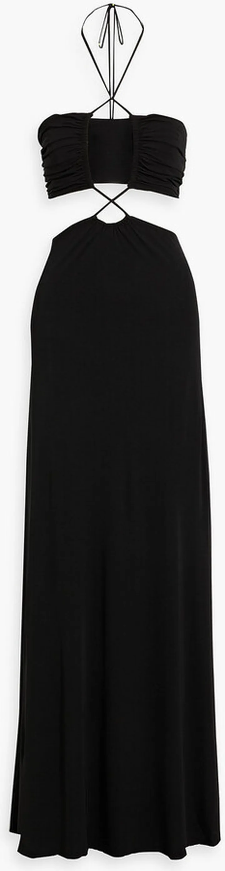 Eva cutout jersey halterneck gown