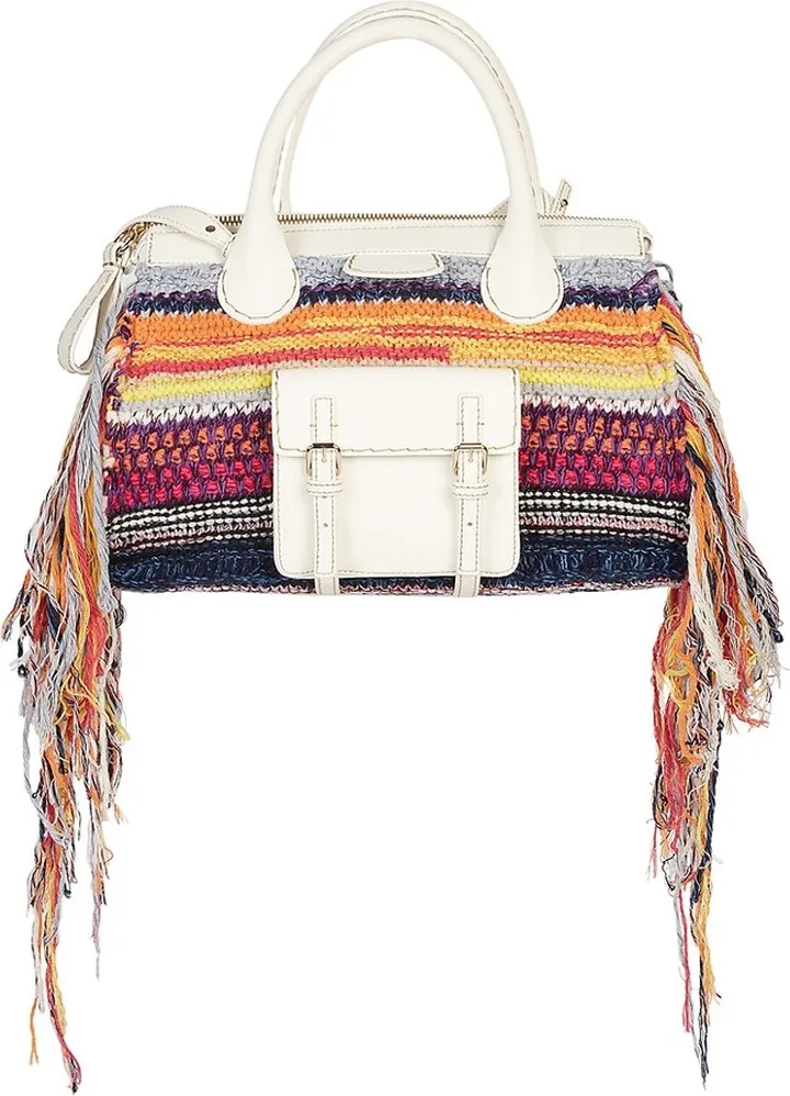 Edith Cashmere Knit Fringe Tote