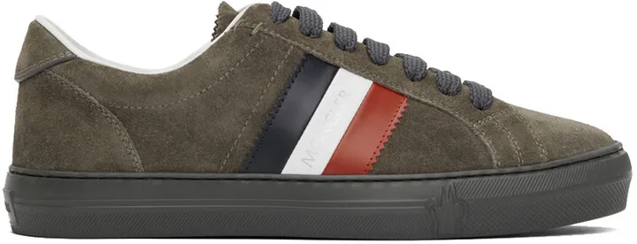 Moncler Grey Suede New Monaco Sneakers
