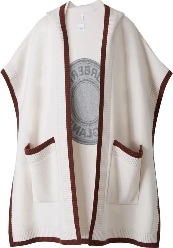 Burberry Logo Jacquard Hooded Cape