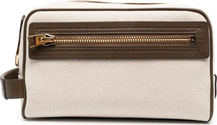 Logo-Patch Cotton Wash Bag