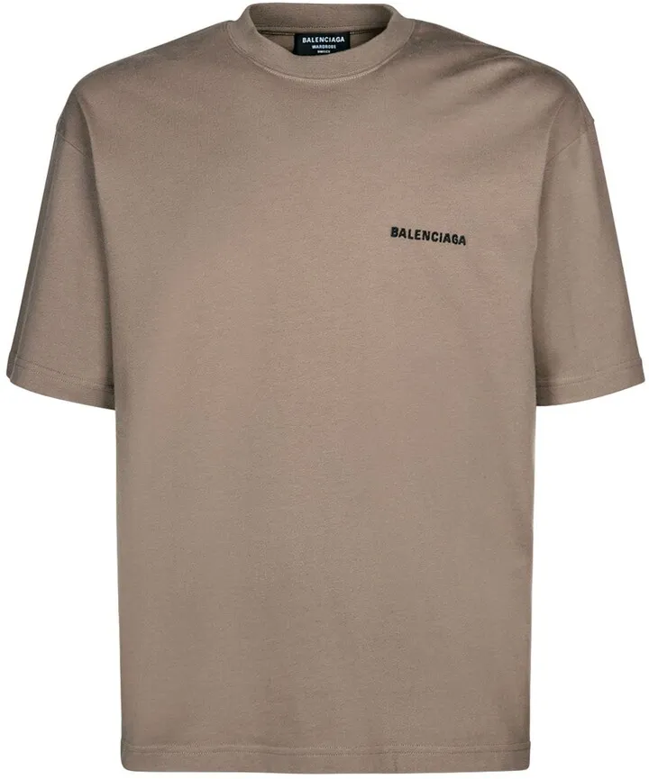 Logo embroidery cotton t-shirt