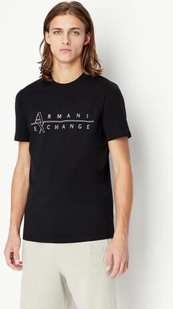 Stretch jersey cotton slim fit logo t-shirt