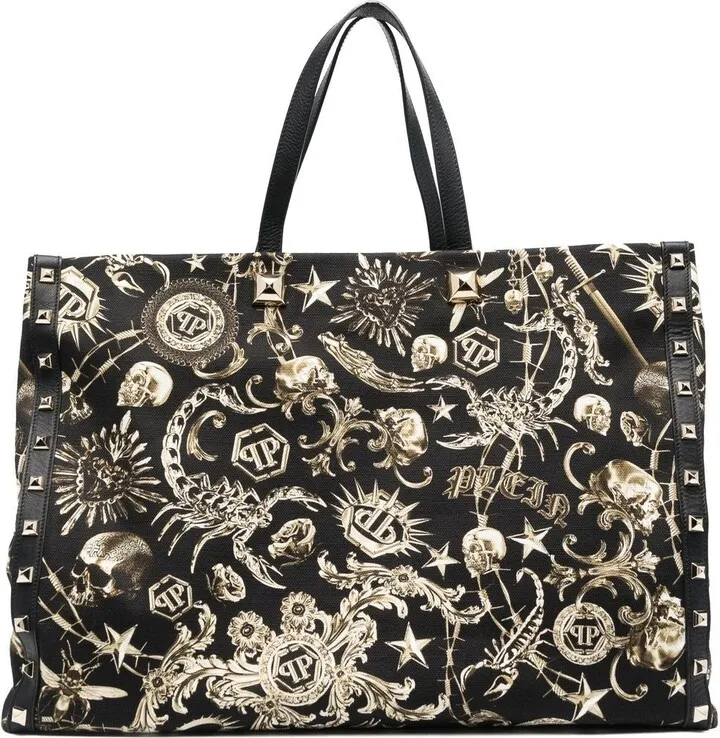 Baroque-print tote bag
