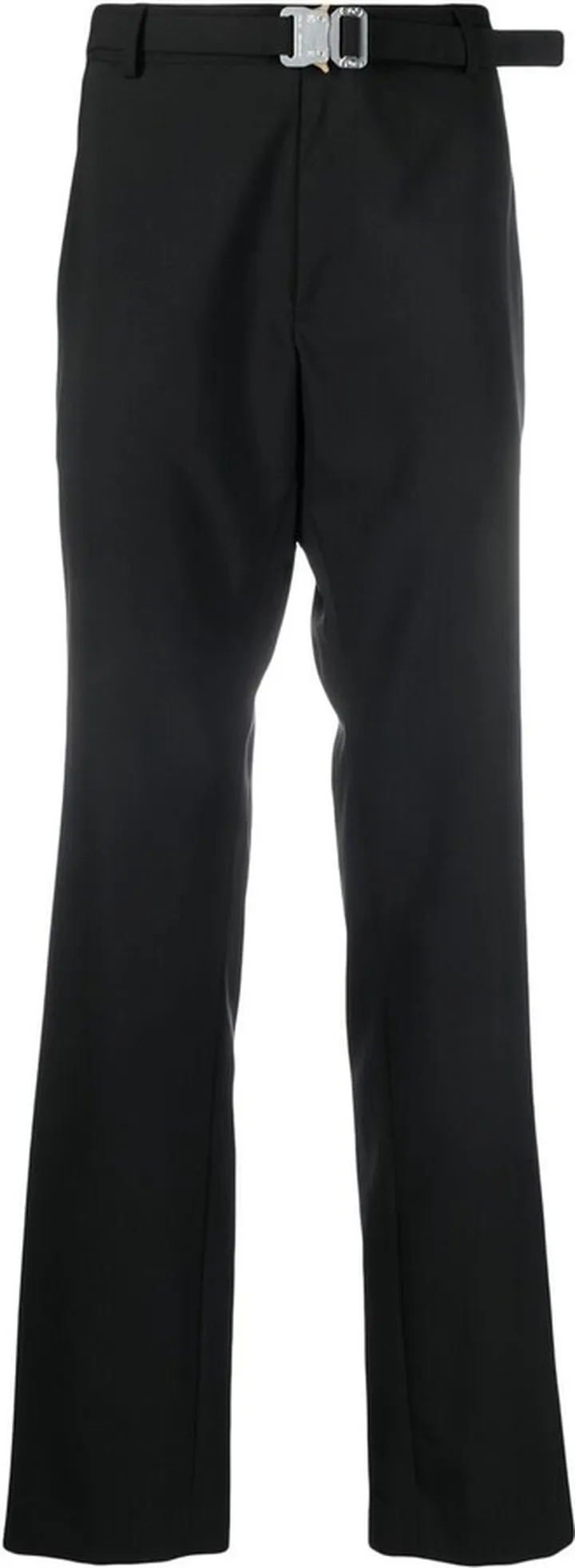 Buckle-Detail Straight-Leg Trousers
